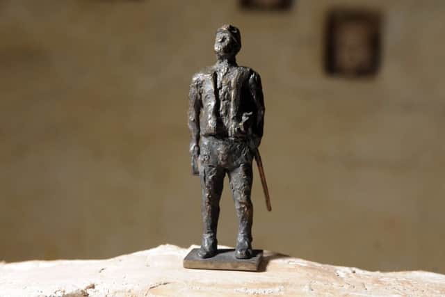 29 November  2018......      a maquette in  bronze which will feature on a statue dedicated to miners in the centre of Doncaster. Picture Tony Johnson.