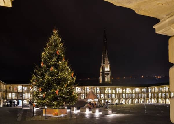 The Piece Hall prepares for Christmas with new arrivals. Pic: Simon Dewhurst.
