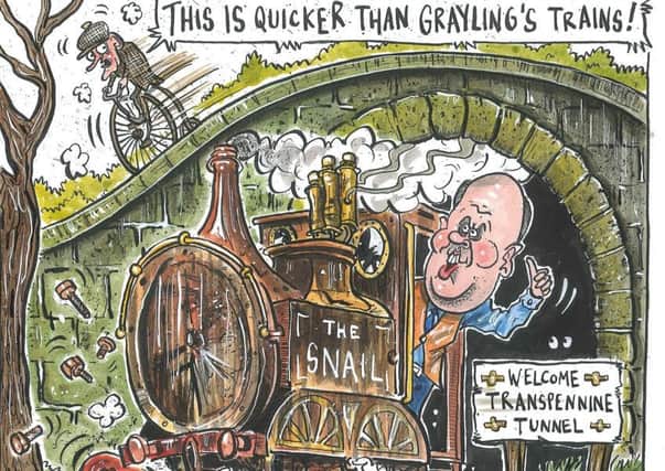 Graeme bandeira's cartoon depicting Northern Powerhouse rail services.