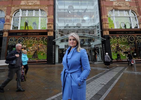 Kate Hardcastle, pictured outside the Harvey Nichols department store this week.
