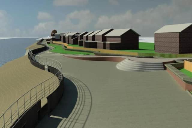Artist's impression of the wall in the east of Victoria Dock village