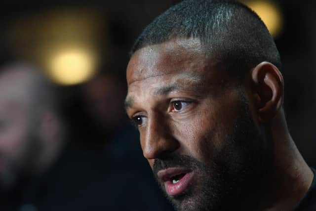 Kell Brook at the press conference ahead of his fight with Michael Zerafa.