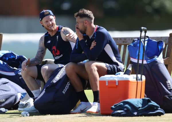 England's Ben Stokes (left) and Alex Hales. Picture: David Davies/PA