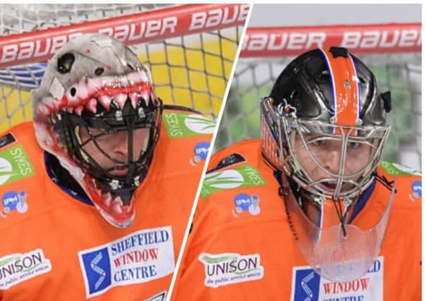 Sheffield Steelers' netminders Matt Climie and Jackson Whistle are proving quite a combination of late. Pictures: Dean Woolley.