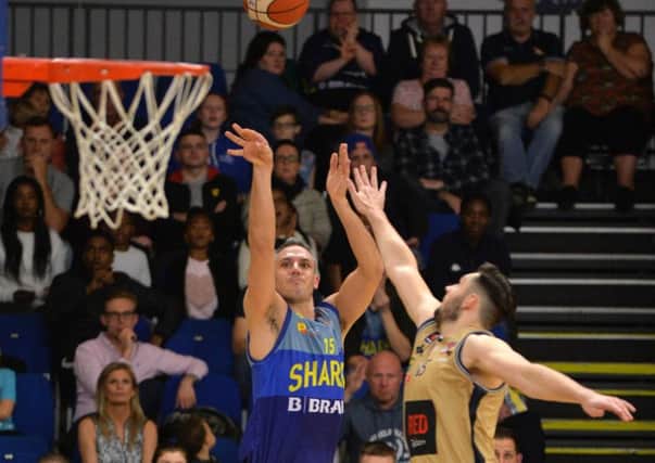 Mike Tuck in action for Sheffield Sharks against Glasgow Rocks on October 19 at EIS Sheffield. Picture: Bruce Rollinson