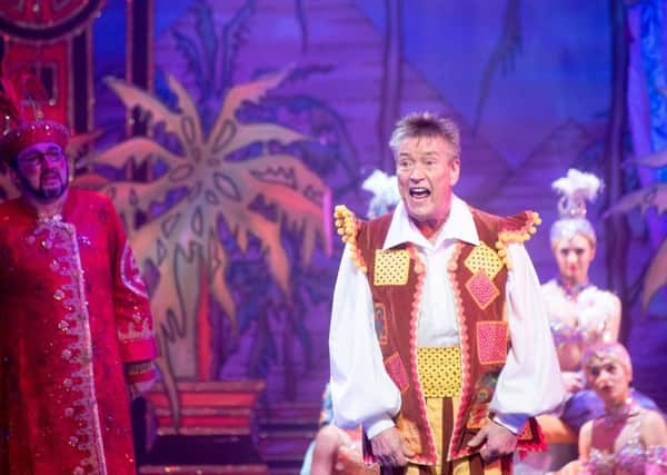 Billy Pearce in the Bradford Alhambra pantomime Aladdin.