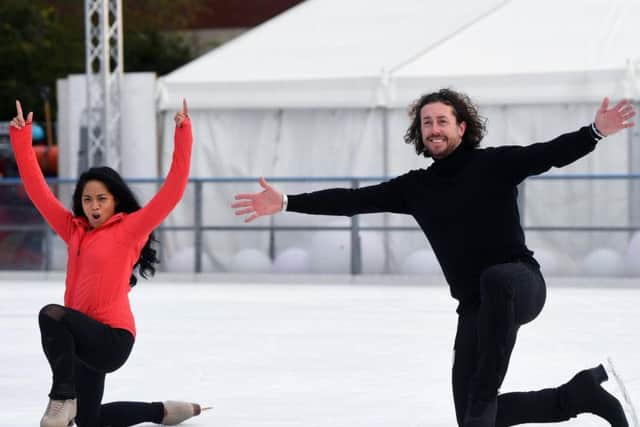 The pair get in some practice ahead of the start of Dancing on Ice next month.