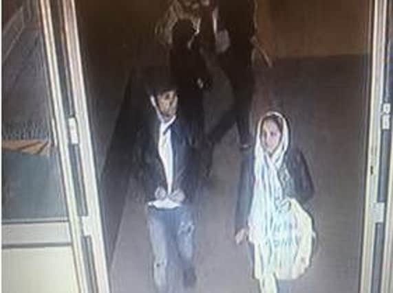 A man and woman suspected of stealing a purse from Upper Crust cafe at Leeds Station
