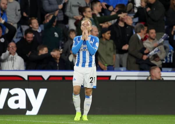 What might have been: Midfielder Alex Pritchard rues a missed opportunity for Huddersfield Town earlier this season