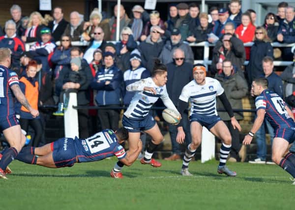 Recent action from Yorkshire Carnegie v Doncaster Knights. PIC: Bruce Rollinson