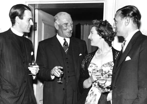History-makers: 

At the reception for the eve of Leeds Test dinner at the Queen's Hotel in 1956, from left, the reverend David Sheppard, Douglas Jardine, Lady Hutton and Sir Leonard Hutton.