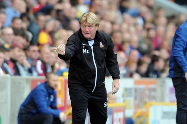 WARM WELCOME: Former Bradford City boss Stuart McCall is back at Valley Parade today with Scunthrope United. Picture: Tony Johnson.