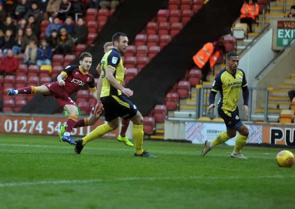 On target: 
Jack Payne puts City one up. Pictures: Tony Johnson