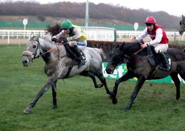 lake View Lad and Henry Brooke (left), pictured winning Newcastle's Rehearsal Chase.