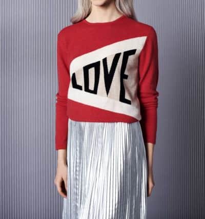 Love cashmere sweater in red, Â£215, at OrwellAusten.com and at Aura in Beverley.