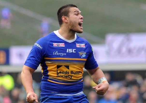 Leeds Rhinos new signing Tui Lolohea in action against Wakefield Trinity.