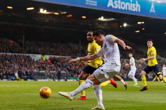 Leeds United's Jack Harrison crosses the ball into the box where it is turned in for a own goal by Blackburn Rovers' Derrick Williams (not in picture). Picture: John Walton/PA