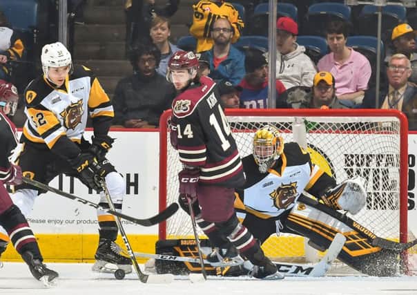 Forward #14 Liam Kirk of the Peterborough Petes' Liam Kirk in action earlier this season. Picture courtesy of Brandon Taylor/OHL Images.