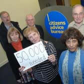 CAB funding cuts Members of The Harrogate and District Citizens Advice Bureau  Andrew Phair, Malcolm Wailes, Sandra Jowett, Pat Shore, Kali Case-Leng, Simon Grenfell and Erica Cadbury (CEO) who are concerned about funding cuts.