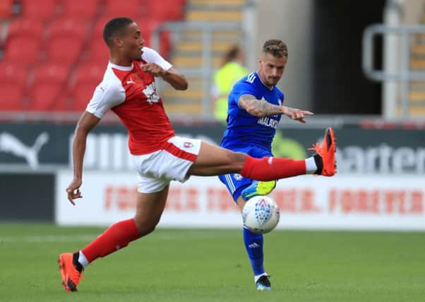 Zak Vyner, left, cannot play today for Rotherham United against his parent club Bristol City (Picture: Mike Egerton/PA Wire).