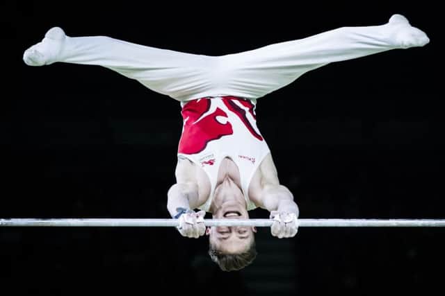 England's Nile Wilson wins gold during the Men's Horizontal Bar at the 2018 Commonwealth Games. Picture: Danny Lawson/PA