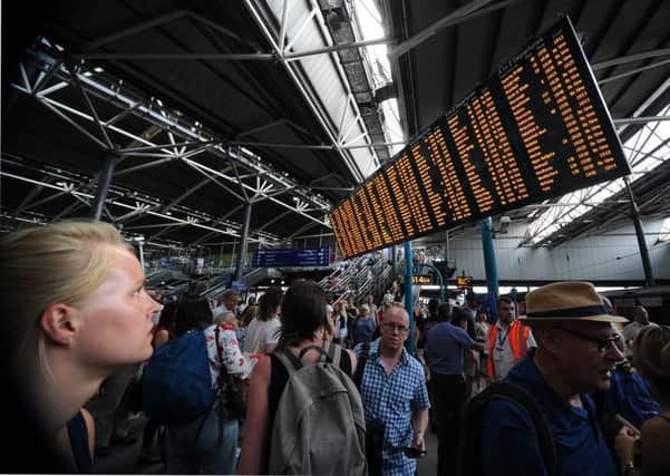 Rail Passengers face delays at Leeds Railway Station   ..Picture by Simon Hulme  S