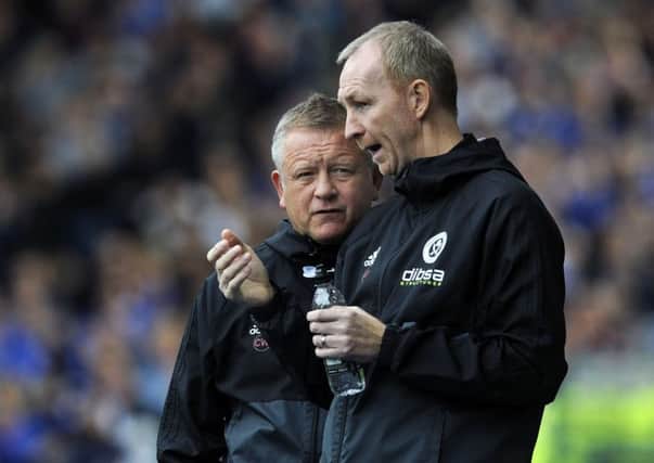 Sheffield United manager Chris Wilder, left, and his assistant Alan Knill (Picture: Steve Ellis).