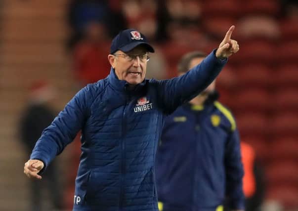 Middlesbrough manager Tony Pulis during the Carabao Cup. Picture: Owen Humphreys/PA