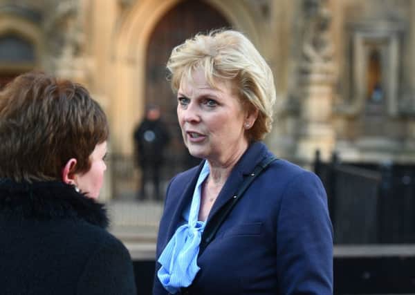 Conservative MP Anna Soubry arrives at the Houses of Parliament in London. Police are to step up their operation around Parliament in the run up to next week's Brexit deal vote after MPs were subjected to intimidation and harassment just yards from the Commons.