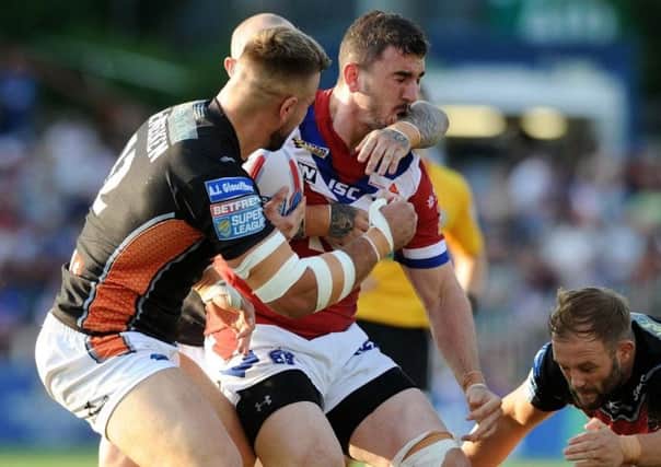 Adam Walker playing for Wakefield against Castleford. Picture: Jonathan Gawthorpe.