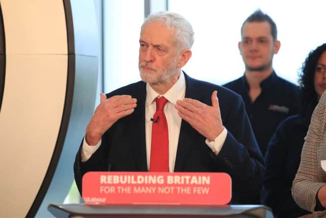 Labour leader Jeremy Corbyn delivers a speech on Brexit during a visit to OE Electrics in Wakefield.