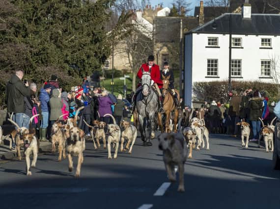 Badsworth & Bramham Moor hounds gathering in the village of Aberford for a Boxing Day hunt. Picture: James Hardisty