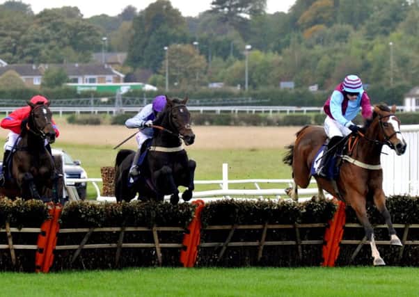 Sharp Response, seen winning The Follow @Racing_UK on Twitter Novices Hurdle Race' at Wetherby in 2016 (Picture: Gary Longbottom).