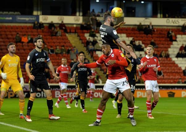 WE MEET AGAIN: Action from the Checkatrade Trophy clash between Barnsley and Bradford City at Oakwell back in November.  Picture: Bruce Rollinson