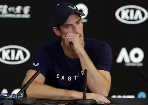 Britain's Andy Murray answers questions during a press conference at the Australian Open.