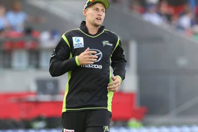 Joe Root of Sydney Thunder warms up during the Big Bash League match between the Melbourne Stars and the Sydney Thunder. (Picture: Jono Searle/Getty Images)