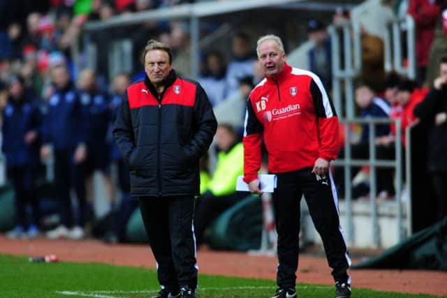 TOP JOB: 
Neil Warnock and Kevin Blackwell. during their time at Rotherham United. 
Picture: Jonathan Gawthorpe
