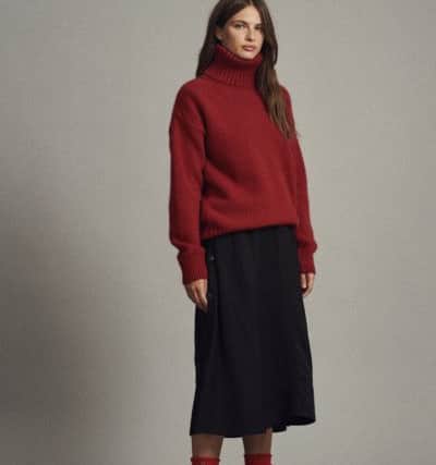 Tove chunky oversized sweater in red, by Archie Foal.