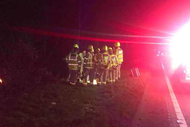 Emergency services at the scene of the collision. Picture: OscarRomeo1268