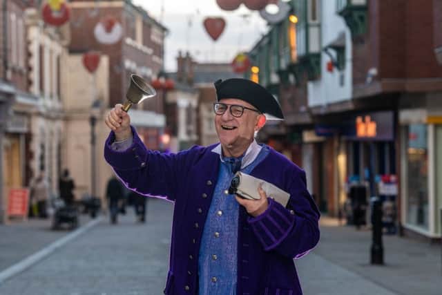 Pontefract Heritage Group reintroduced the town crier in 2017 - and John Turner has taken on the role since March last year.