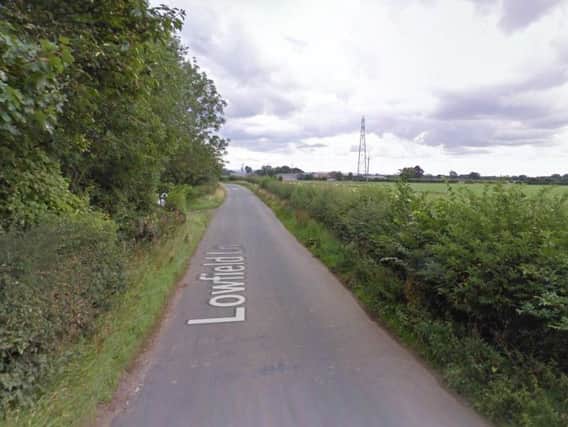 The cyclists were cycling Lowfield Lane from Kirkby Fleetham in the direction of Great Langton