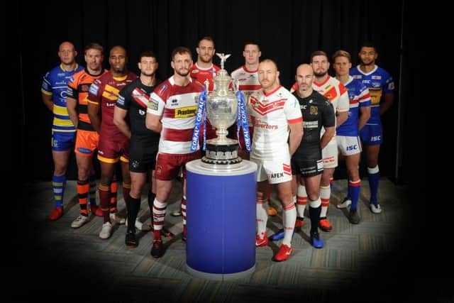 Club captains gathered yesterday for the Betfred Super League launch at Old Trafford, Manchester. The season gets underway next Thursday with St Helens hosting reigning champions Wigan Warriors (Picture: Tony Johnson).