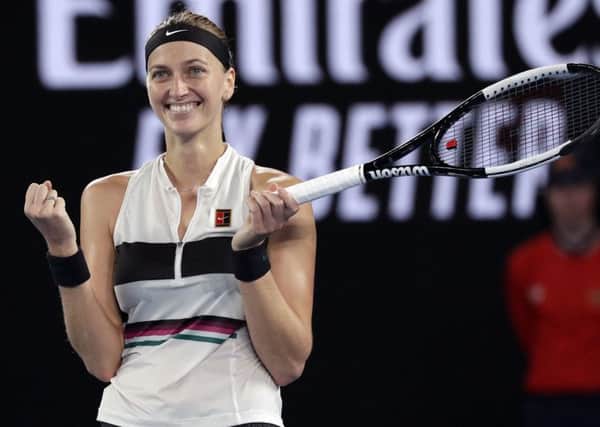 Inspirational: Two years after being stabbed by an intruder, Petra Kvitova booked her place in the Australian Open final. (AP Photo/Kin Cheung)