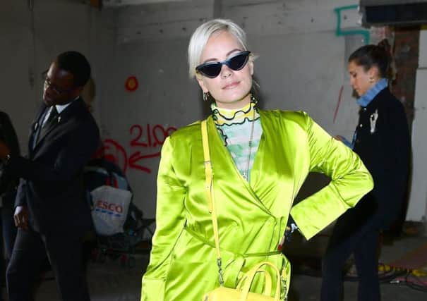 Lily Allen wore it first: Lime punch look at the Fashion East Fashion Week SS19 show. Ian West/PA Wire.