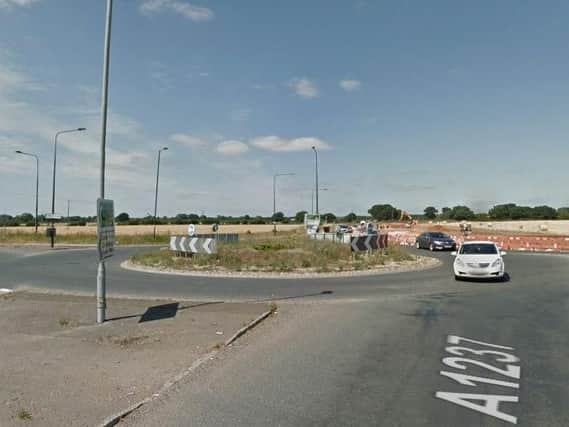 The A1237/B1224 Rufforth roundabout on York's outer ring road, where the collision happened last Tuesday. Picture: Google.
