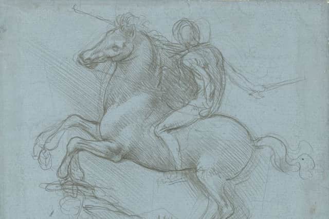 A design for an equestrian monument, (c1485-8). This is on display at Leeds Art Gallery.

(Royal Collection Trust / © Her Majesty Queen Elizabeth II 2019)


Single use only; not to be archived or passed on to third parties.