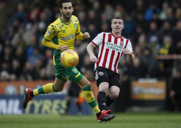 Sheffield United's John Fleck, in action at Carrow Road against Championship rivals Norwich. Picture: Simon Bellis/Sportimage