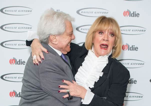Lionel Blair and Amanda Barrie  arriving for the Oldie of the Year awards at Simpson's in the Strand, in London. Picture: Dominic Lipinski/PA Wire