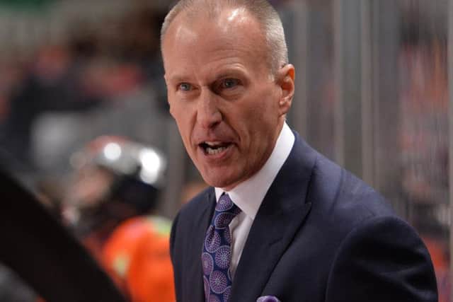 HARSH WORDS: Sheffield Steelers head coach Tom Barrasso threatened drastic action after his team's 6-0 home defeat to Glasgow Clan. Picture: Dean Woolley.