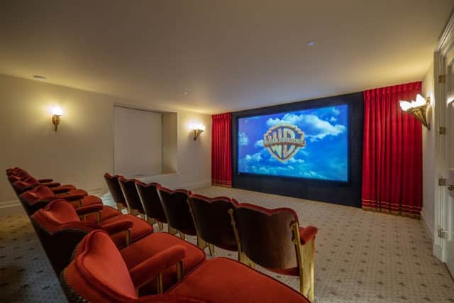 The Art Deco-style cinema room on the lower ground floor of Holderness House